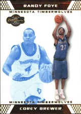 2007-08 Topps Co-Signers Gold Blue Basketball Card #58A Corey Brewer/Randy Foye