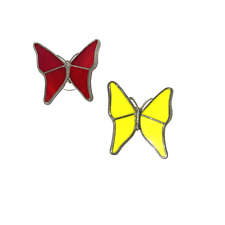 Red & Yellow Stained Glass Butterfly SunCatcher Window Decoration