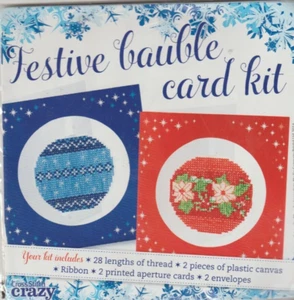 NAVIDAD "KIT DE TARJETAS DE CHUCHERÍA FESTIVA" Kit de bordado de punto de cruz ¡Hace 2 tarjetas! - Imagen 1 de 2