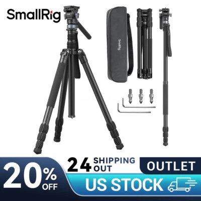 SmallRig 72" Video Trípode Viaje Cabezal Fluido, Canera Trípode Monopie 4319 Foto 1 de 4
