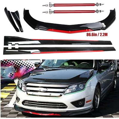 For Ford Fusion 06-2020 Front Bumper Lip Splitter Spoiler Side Skirt Glossy Foto 1 de 4