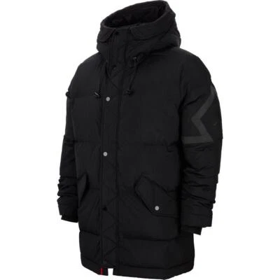 $300 Nike Air Jordan Alas Abajo Parka Invierno Chaqueta Abrigo Negro BQ4170-010 Hombres S Foto 1 de 4