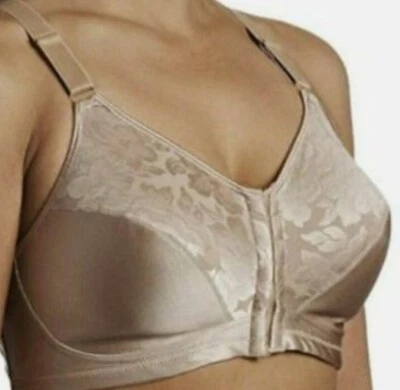 Playtex 18hrs 4643 Nude Front Hook No Underwire Full Coverage Bra 44D - Image 1 of 4
