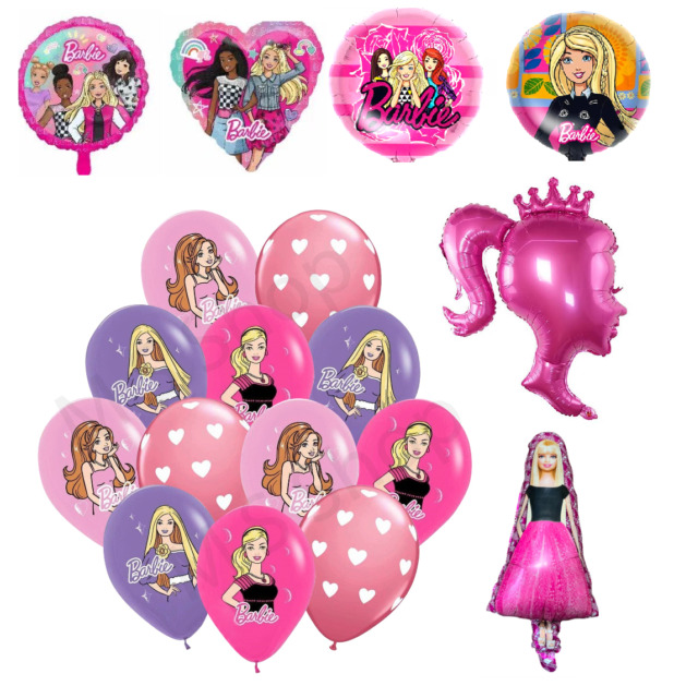 FISAPBXC Decoracion Cumpleaños Barbie Globos, 32 PCS Decoración de Fiesta  de Princesa, Decoraciones Cumpleaños Niña, Decoraciones Cumpleaños Princesa