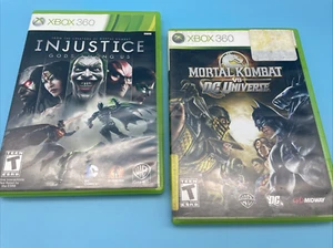Mortal Kombat vs. DCU & Injustice GAU ~ Xbox 360 (WB/Midway) Fighting Game Lot - Picture 1 of 7