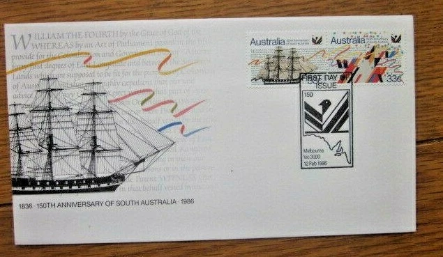 AUSTRALIA 150TH ANNIVERSRAY OF SOUTH AUSTRALIA SET 1986 FDC   - Image 1 of 1