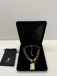 Dannijo Elisa Gold Plated Pendant Necklace - New in Pouch $245 RV~FAST FREE SHIP - Picture 1 of 3