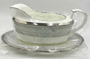 NWT NORITAKE GRAVY BOAT W/ UNDER PLATE OR RELISH TRAY, MADISON COURT, 4783 - Picture 1 of 12