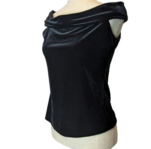Carla Zampatti Vintage Velvet Off Shoulder Formal Designer Top Sz Au S 8 10 US 4 - Picture 1 of 10