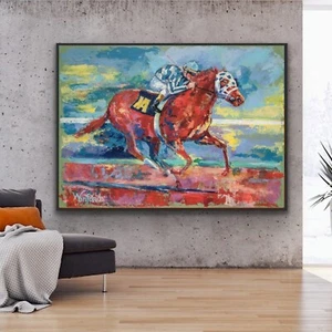 Verkauf Sekretariat Belmont 36" Höhe x 48" Breite x 0,75 ORIGINAL Gemälde war $50K, jetzt $25K - Bild 1 von 16