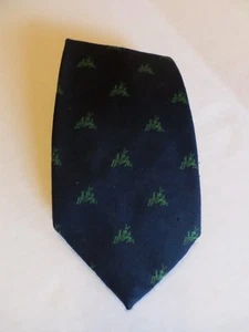 Vintage Prince Consort Schreter Necktie Blue with Green Grasshoppers - Picture 1 of 4