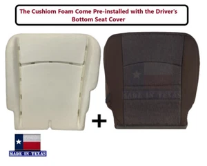 2014 For Dodge Ram SLT Brown Cloth Driver Base Bottom Seat Cover & Cushion Foam - Picture 1 of 6