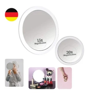 Mirrorvana Vergrößerungsspiegel 20Fach & 15Fach Mit Saugnapf, Runder Kosmetiks - Bild 1 von 1