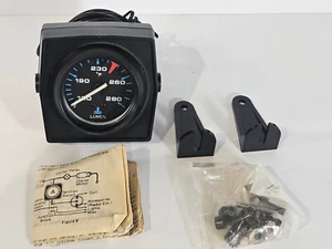 Medidor de temperatura de agua o aceite analógico mecánico de 2" negro años 80/90 vintage NOS - Imagen 1 de 11