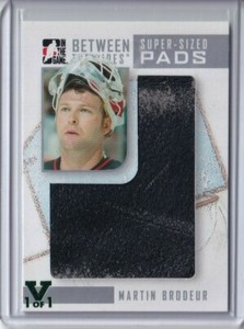 2008-09 Between The Pipes Super-Sized Pads #3 Martin Brodeur /30* - VAULT 1/1