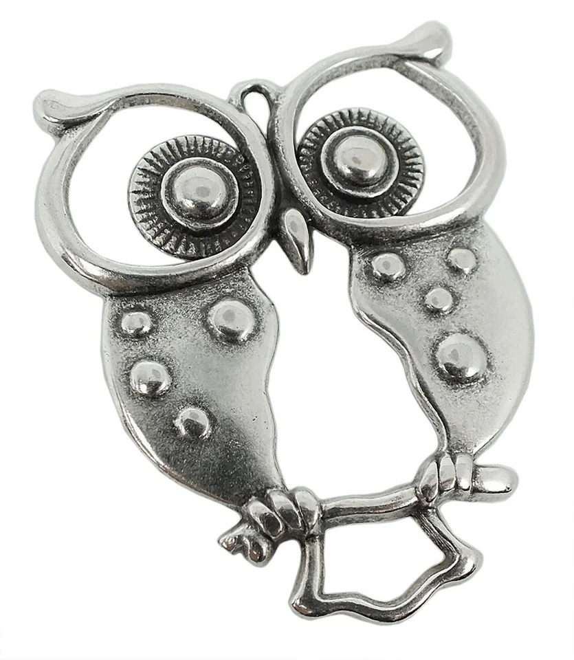 Ciondolo Gufo Ottone Argentato IN Used Look Minott 27954 - Immagine 1 di 1