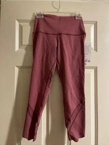 New Lululemon Wunder Under Crop HR Scallop 24" Misty Merlot | SIZE 8 - Picture 1 of 6