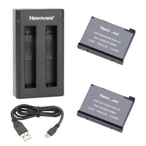 Newmowa Ersatz Akku 2er Pack Tragbar USB Dual Ladegerät Kit für Insta 360 ONE X3 - Bild 1 von 7