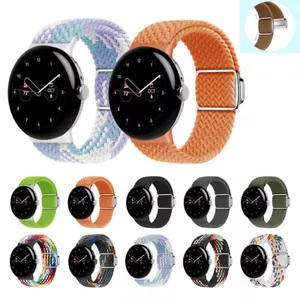 For Google Pixel Watch 1 2 Replacement Strap Magnetic Woven Nylon Elastic Band - Picture 1 of 32