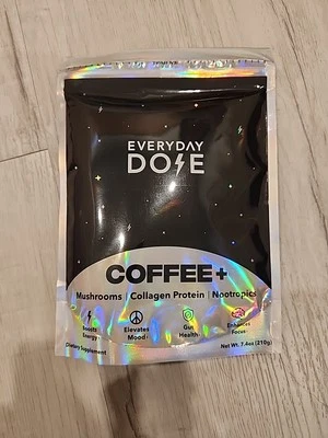EVERYDAY DOSE Mushrooms Coffee Collagen Protein 7.4 oz Exp 1/2027