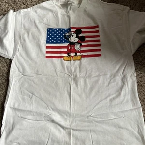 Vintage Disney Store Mickey Mouse Mens Flag Tshirt New - Picture 1 of 4