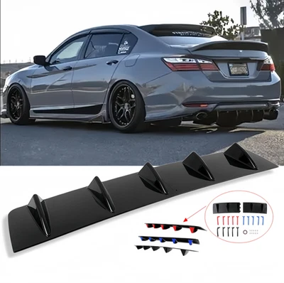 Диффузор для заднего бампера седана Honda Accord Shark 5 плавников спойлер разветвитель губ - Изображение 1 из 4