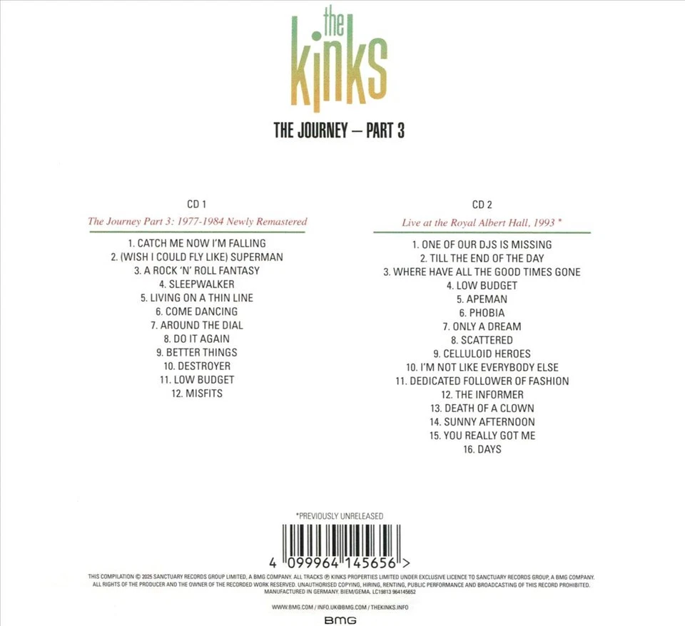 THE KINKS JOURNEY, PART 3 [2 CD] NEW CD - Image 1 of 1