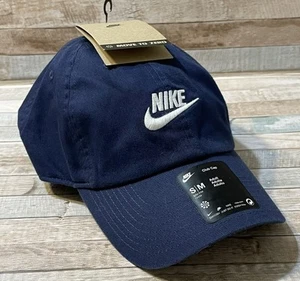 NEW NIKE Club Hat Cap Adult Unisex Sz S/M Navy Blue Mens Womens S Med Baseball - Picture 1 of 5