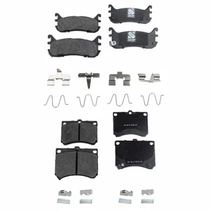 Front & Rear Semi-Metallic Brake Pad Set For 1997-2003 Ford Escort w/ Rear Disc - Picture 1 of 9