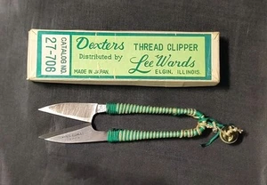 Vintage Japanese Thread Scissors Wrapped Spring Lee Wards Elgin Illinois Rare - Picture 1 of 9