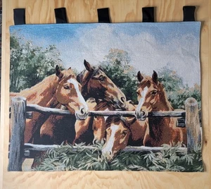 Caballos Tejido Tapiz Colgante de Pared Equino Decoración del Hogar Escena Tejedores - Imagen 1 de 8