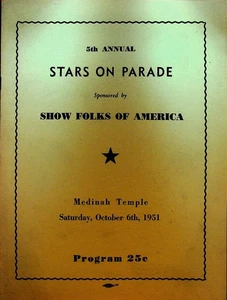 Stars on Parade Program 1951 Gene Shelton Lou Breese Joe McKenna Demar & Denise - Picture 1 of 4