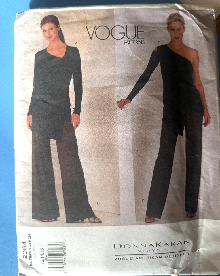 Vogue #2064 Amer.Designer Donna Karan NY Misses' TOP & PANTS Sz 12-16, 2001 Uncu - Image 1 of 1
