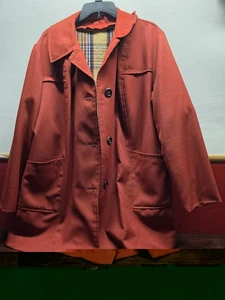 red Orange chore coat, work jacket, plaid lining Gorgeous Womens Coat Size 2XL  - Picture 1 of 5