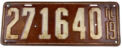 Placa de matrícula automática de colección Illinois 1919 271640 hombre cueva garaje pub decoración de pared Foto 1 de 2