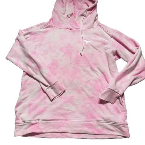 UNDERCOVER Felpa con cappuccio ROSA Victorias Secret donna taglia S rosa bianca tie dye tasche preppy Y2K