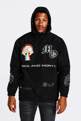 Members Only Rick And Morty Black Paradise Jacket Style #MW020389-BLK-CR - Image 1 of 4