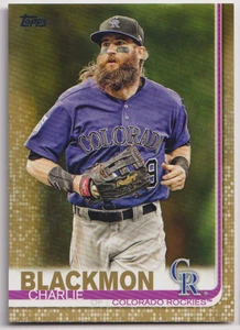 2019 Topps Gold #16 Charlie Blackmon 1396/2019 Colorado Rockies - Picture 1 of 2