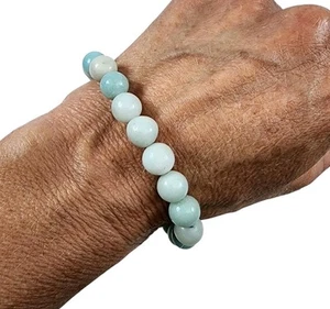 Amazonite Polished Beaded Bracelet Madagascar 18.2 grams - Picture 1 of 2