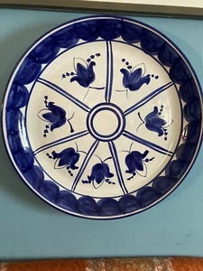 CORRAO WALL PLATES MADE IN ITALY BLUE WHITE  17-1/4INCHES  ROUND - Bild 1 von 2