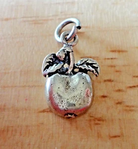 Dije de media manzana de plata esterlina 19x13 mm para maestros escuela espalda cóncava - Imagen 1 de 10