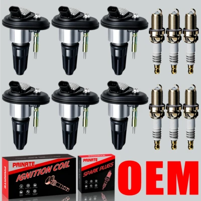 6X OEM Ignition Coil & Iridium Spark Plugs For GMC Envoy Chevy Buick 4.2L UF303 - Image 1 of 4