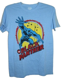 Herren T-Shirt Neu Black Panther Kurzarm Blau Marvel S 34/36 - Bild 1 von 2
