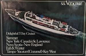 1980s Bermuda Cruise Line VERACRUZ Agency Poster - ex-THEODOR HERZL - Picture 1 of 1