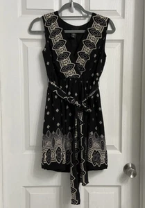 ANNA SUI For Target Silk Black Wrap Mini Dress Tie Waist Size Small - Picture 1 of 5