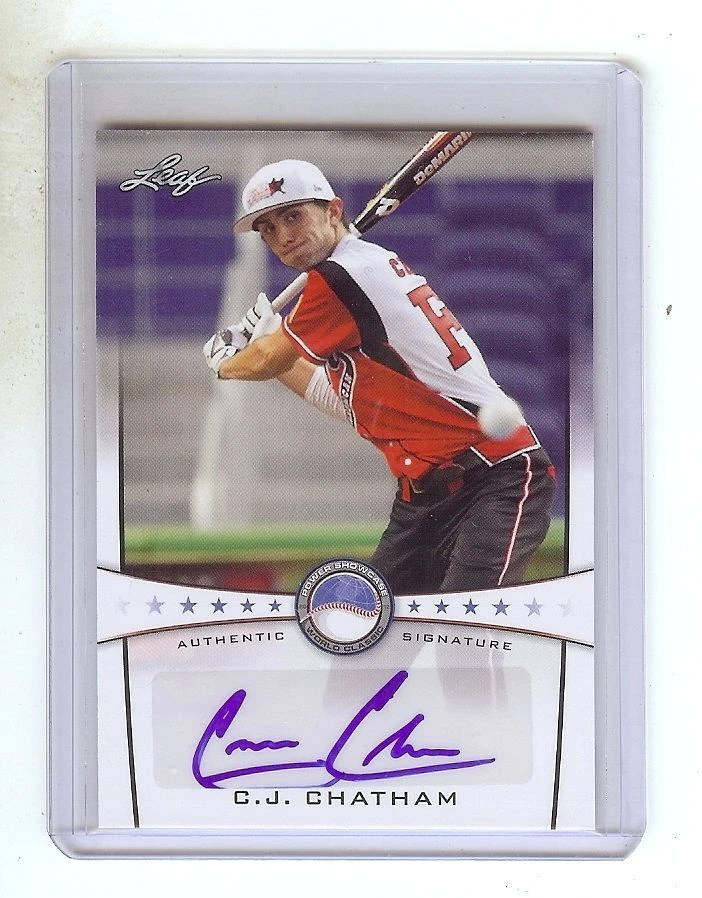 C.J. CHATHAM 2013 LEAF "POWER SHOWCASE CERTIFIED AUTOGRAPH ROOKIE CARD! RED SOX! - Image 1 of 1