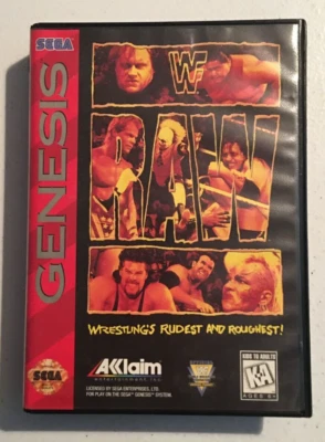 WWF Raw (Sega Genesis, 1994) COMPLETE TESTED WORKS - Image 1 of 3