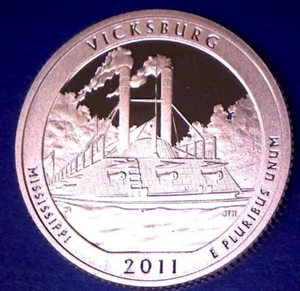 2011 S 25C Clad Proof VICKSBURG AMERICA THE BEAUTIFUL QUARTER **IN STOCK** - Picture 1 of 2