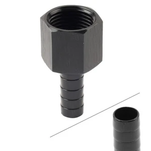 Hose Barb Fuel Line Push On Straight Swivel fitting Adapter AN8 Female to 3/8" - Picture 1 of 10
