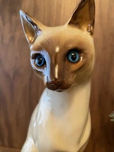 Vintage Staffordshire Just Cats & Co Siamese Cat Made in England 29cm Excellent - Picture 1 of 13